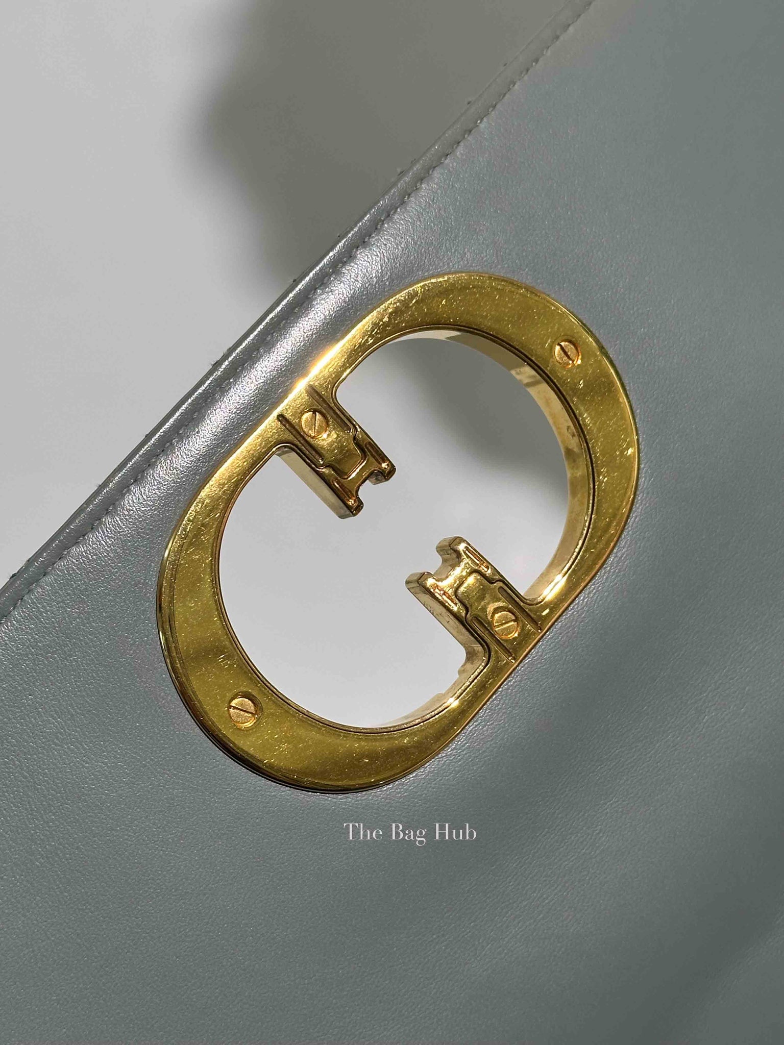 Christian Dior Grey Cannage Calfskin Leather Large Caro Bag
