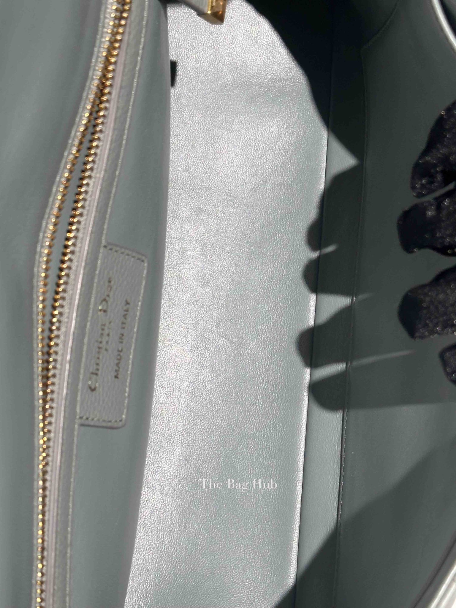 Christian Dior Grey Cannage Calfskin Leather Large Caro Bag