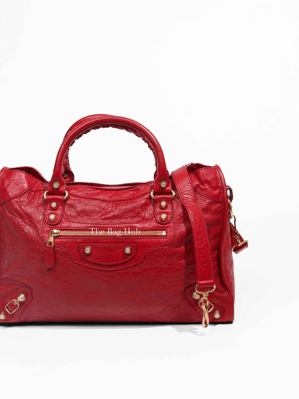 Balenciaga Red Leather City G12 Shoulder Bag GHW
