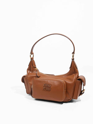 Miu Miu Cognac Nappa Leather Pocket Bag