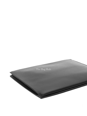 Saint Laurent Black Shiny Calfskin Tiny Monogram Zip Tablet Holder
