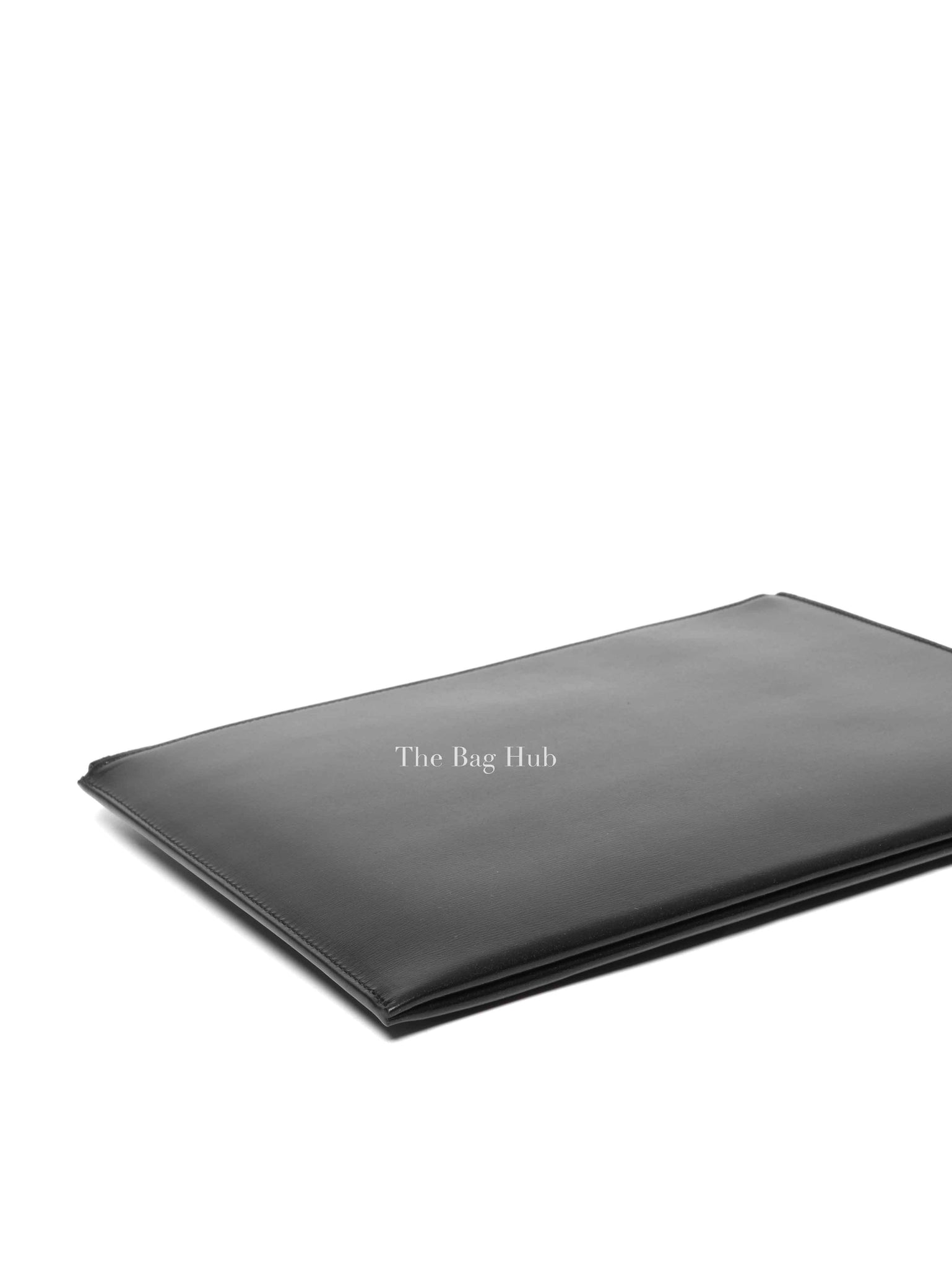 Saint Laurent Black Shiny Calfskin Tiny Monogram Zip Tablet Holder