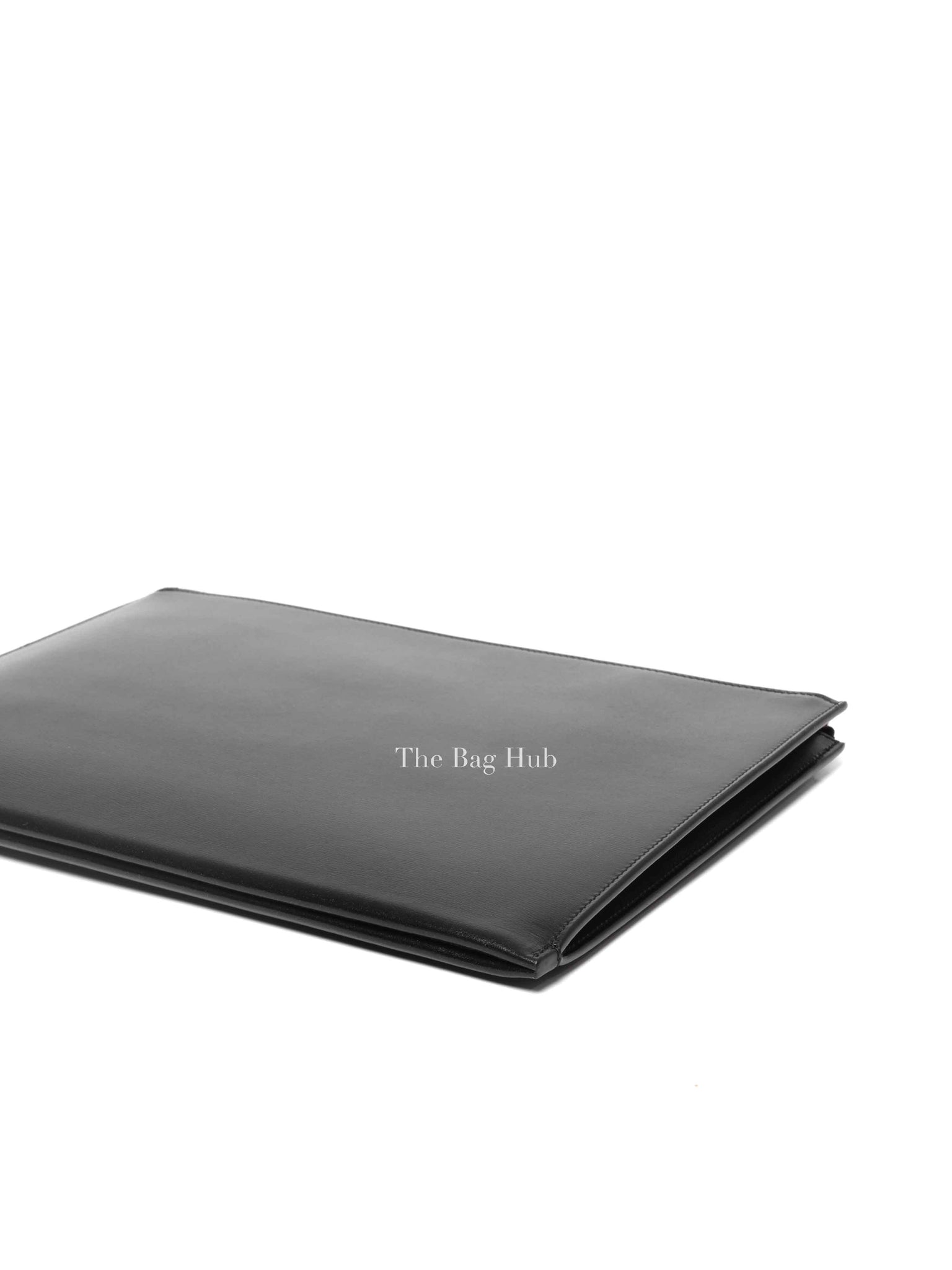 Saint Laurent Black Shiny Calfskin Tiny Monogram Zip Tablet Holder