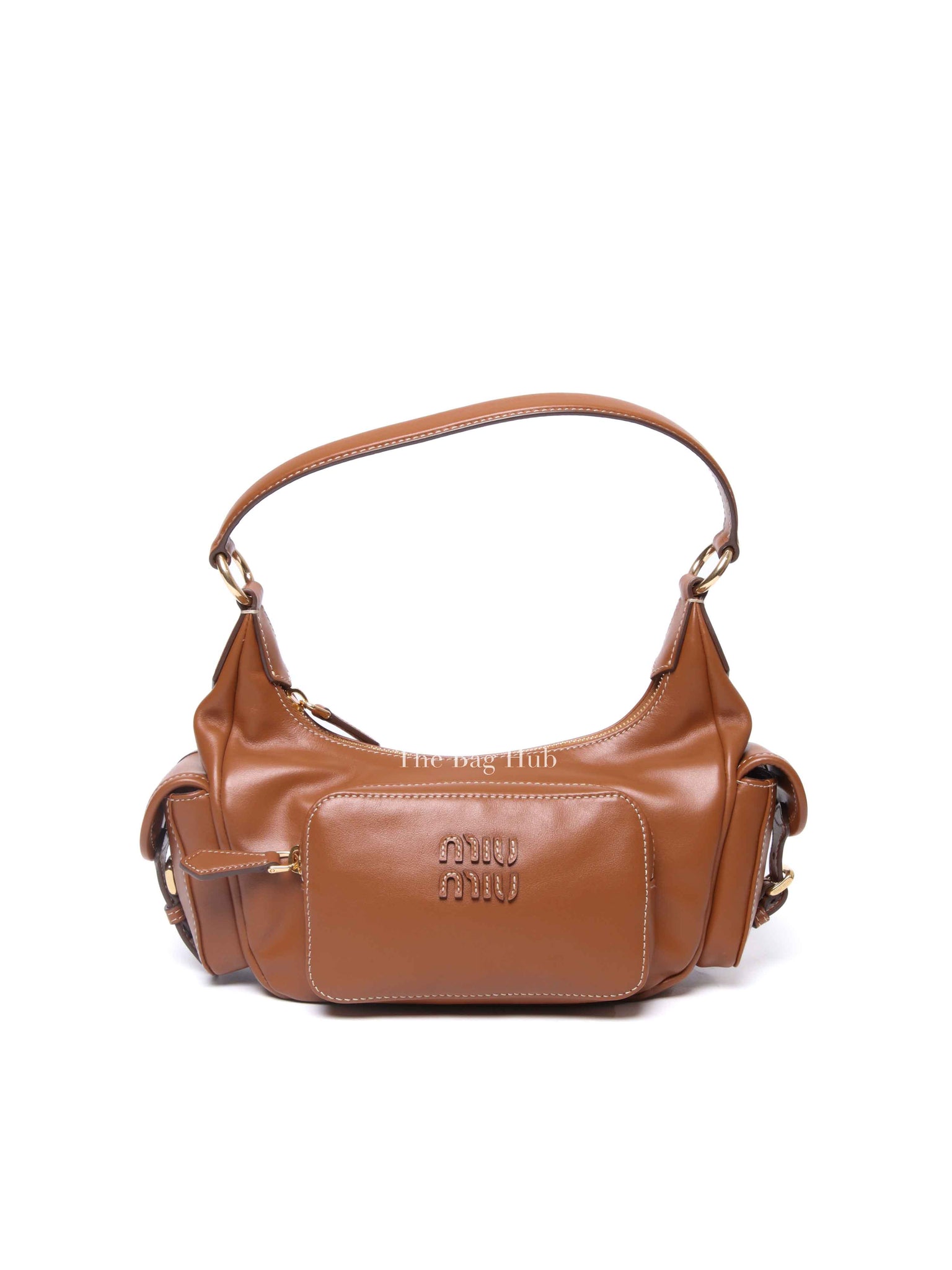 Miu Miu Cognac Nappa Leather Pocket Bag
