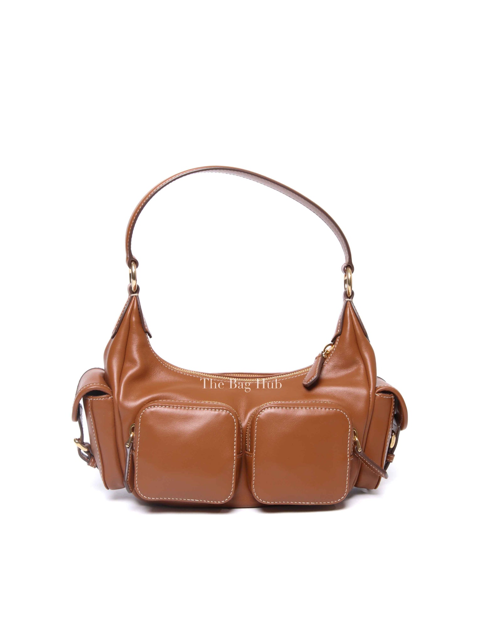 Miu Miu Cognac Nappa Leather Pocket Bag