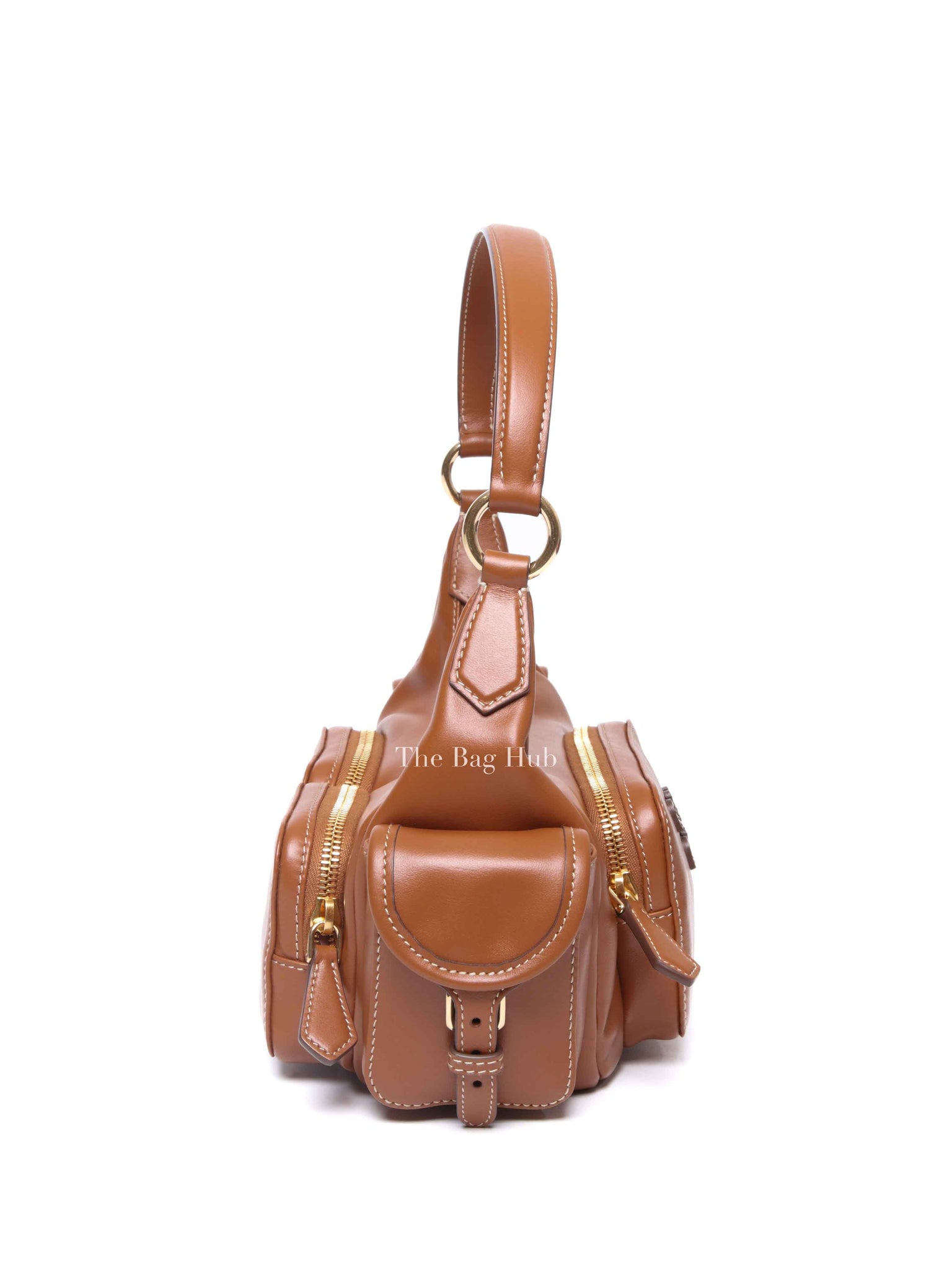 Miu Miu Cognac Nappa Leather Pocket Bag