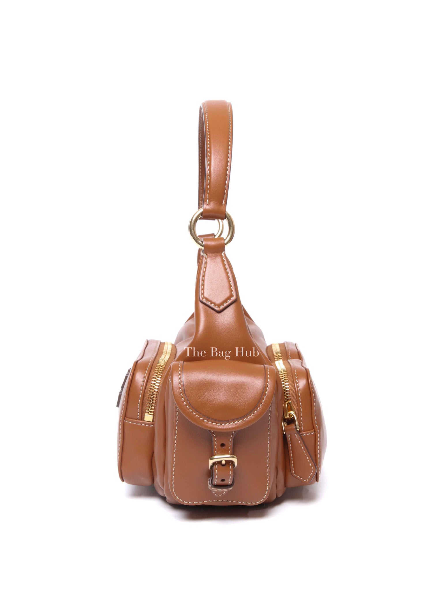 Miu Miu Cognac Nappa Leather Pocket Bag