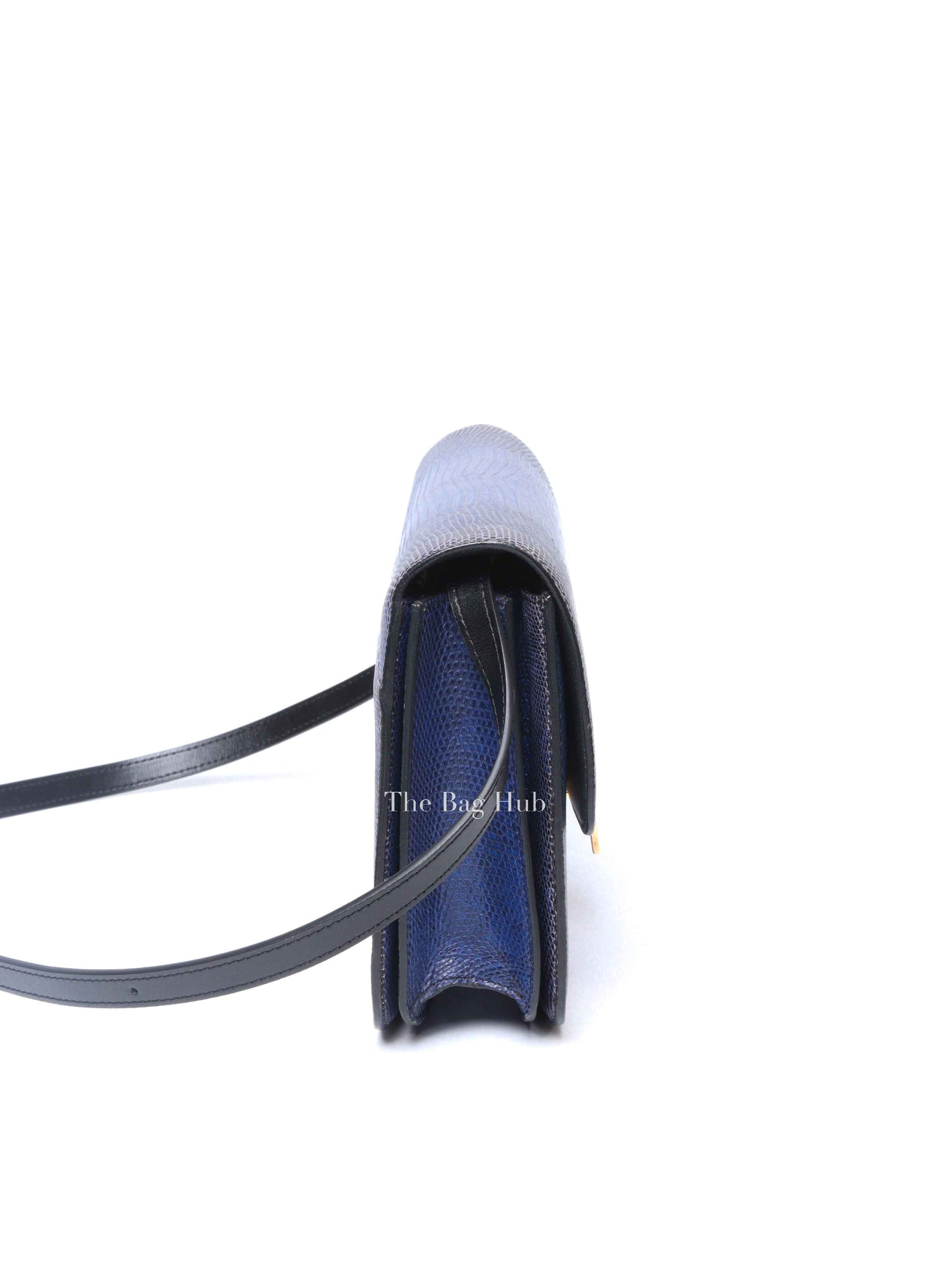 Celine Blue Lizard Classic Box Bag GHW