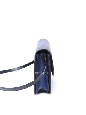 Celine Blue Lizard Classic Box Bag GHW