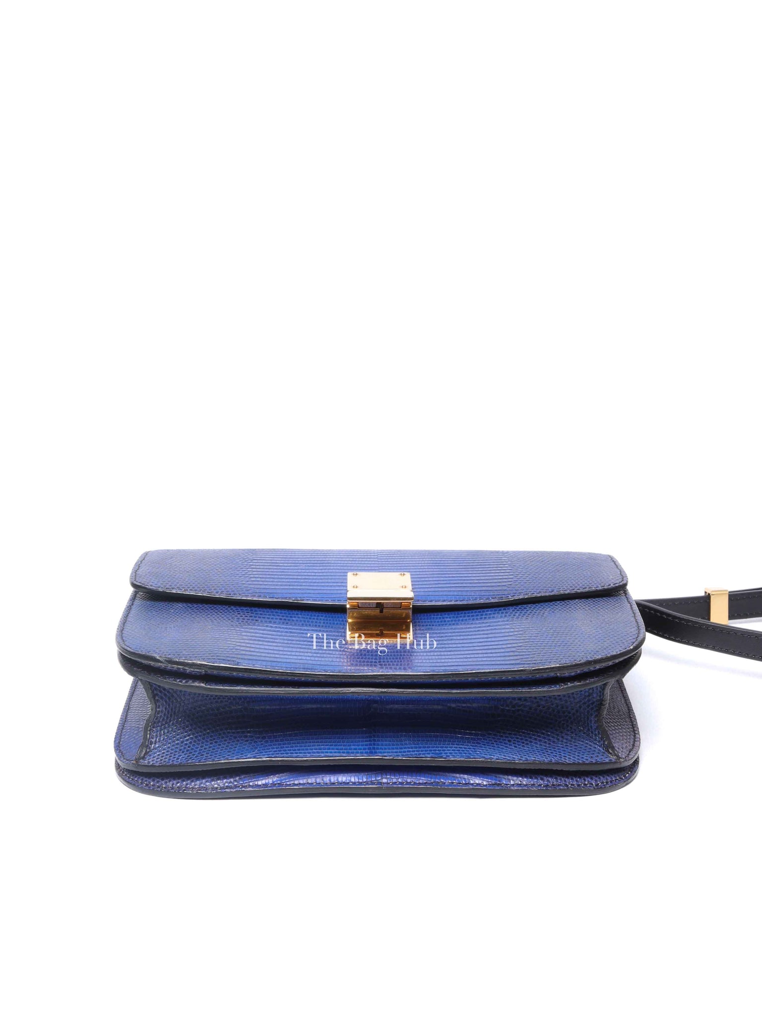 Celine Blue Lizard Classic Box Bag GHW