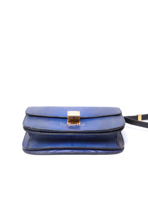 Celine Blue Lizard Classic Box Bag GHW