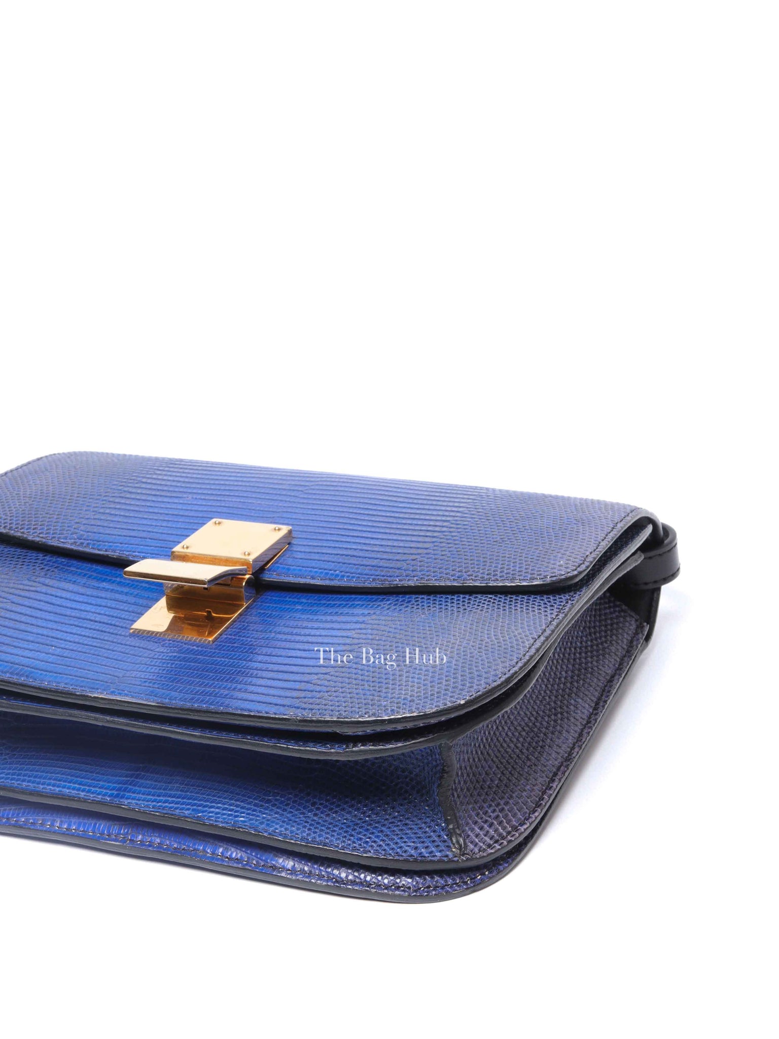 Celine Blue Lizard Classic Box Bag GHW