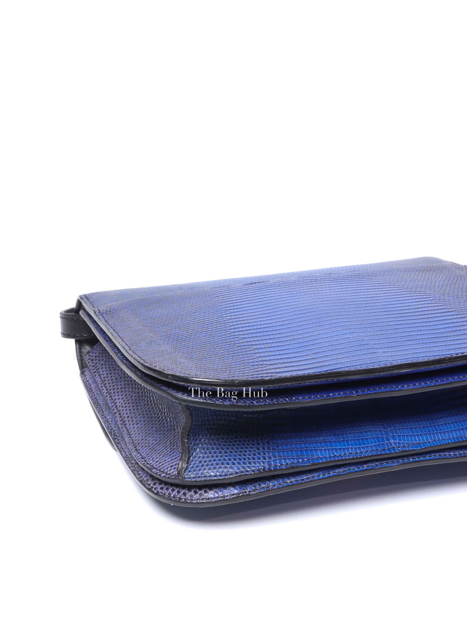 Celine Blue Lizard Classic Box Bag GHW