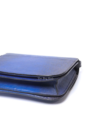 Celine Blue Lizard Classic Box Bag GHW