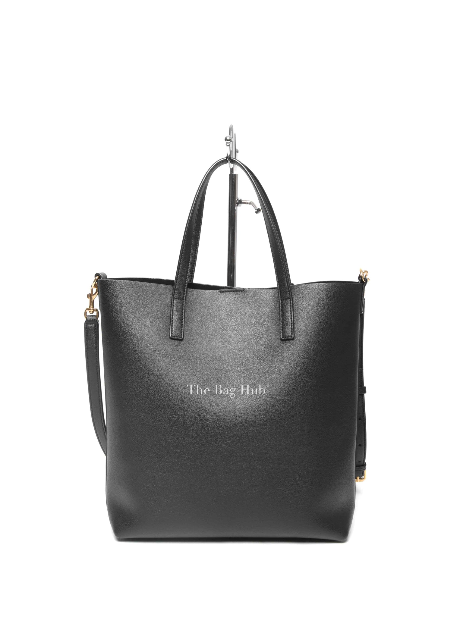 Saint Laurent Black Leather Toy Shopping Tote Bag