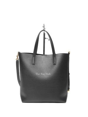 Saint Laurent Black Leather Toy Shopping Tote Bag