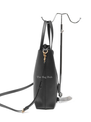 Saint Laurent Black Leather Toy Shopping Tote Bag