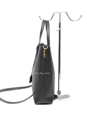 Saint Laurent Black Leather Toy Shopping Tote Bag