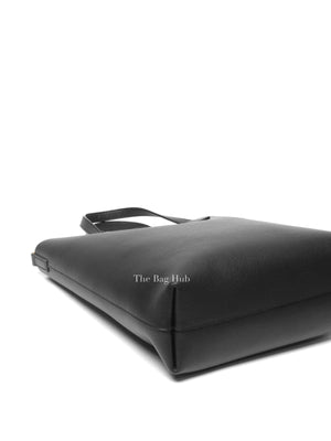 Saint Laurent Black Leather Toy Shopping Tote Bag