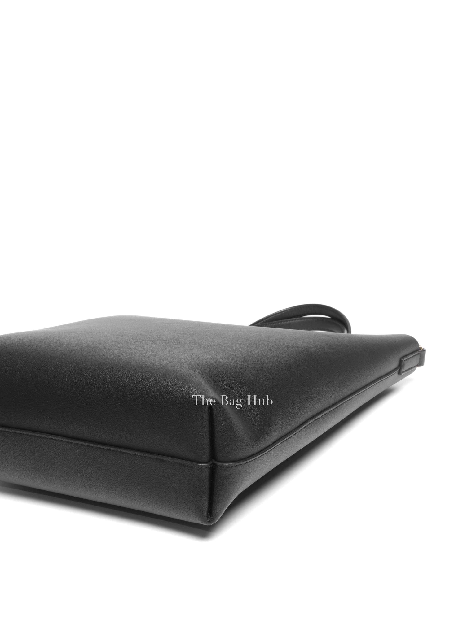 Saint Laurent Black Leather Toy Shopping Tote Bag