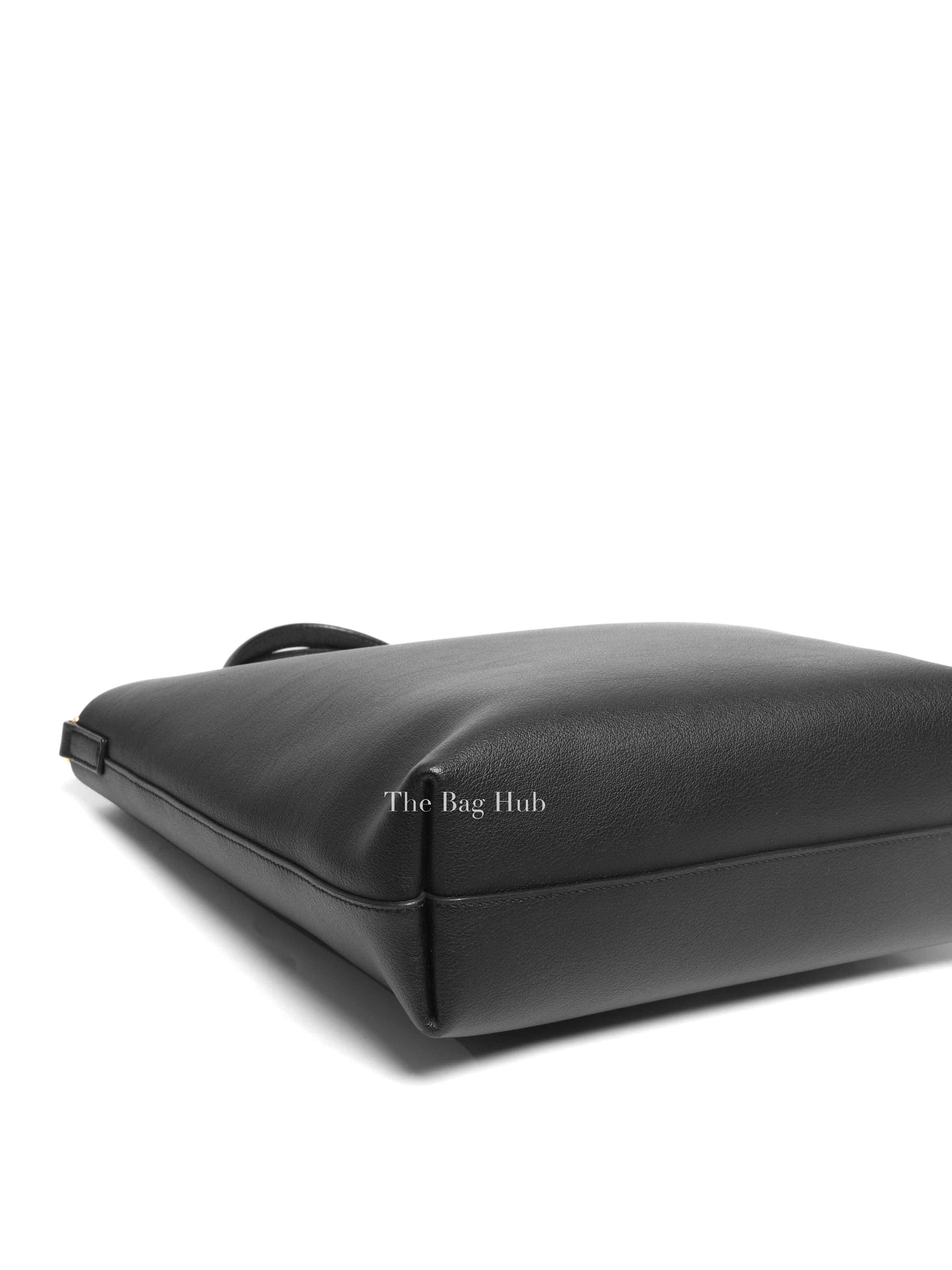 Saint Laurent Black Leather Toy Shopping Tote Bag