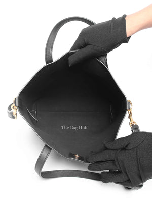 Saint Laurent Black Leather Toy Shopping Tote Bag