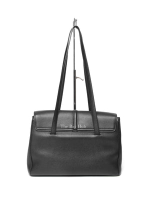 Celine Black Grained Calfskin Leather Medium Soft Bag GHW