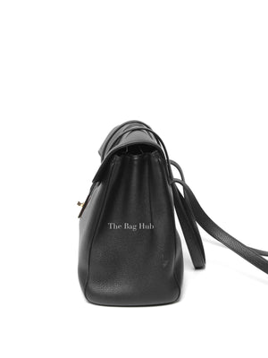 Celine Black Grained Calfskin Leather Medium Soft Bag GHW