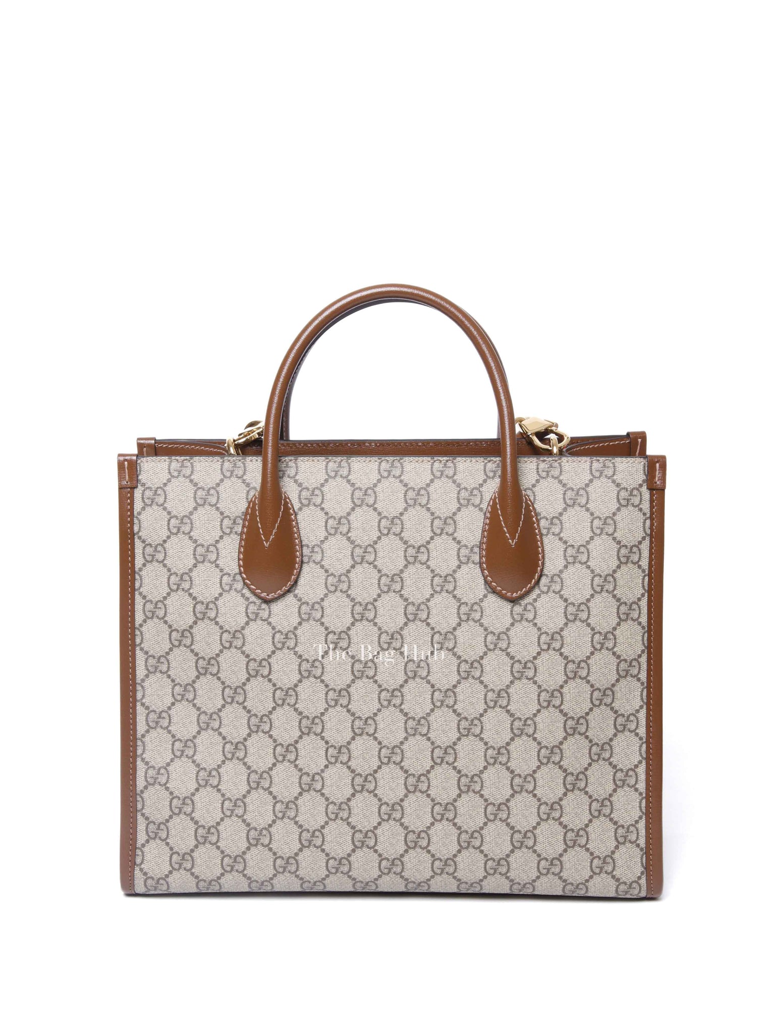 Gucci Beige/Ebony GG Supreme Canvas and Leather GG Small Tote Bag