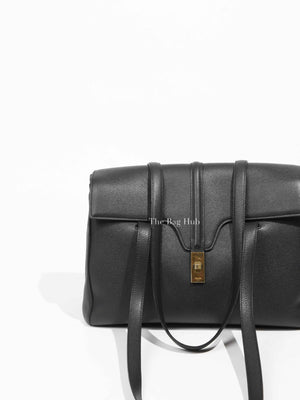 Celine Black Grained Calfskin Leather Medium Soft Bag GHW