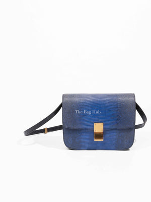 Celine Blue Lizard Classic Box Bag GHW