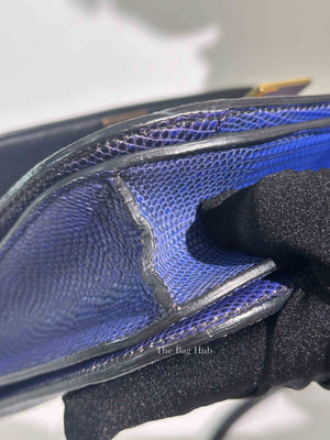 Celine Blue Lizard Classic Box Bag GHW