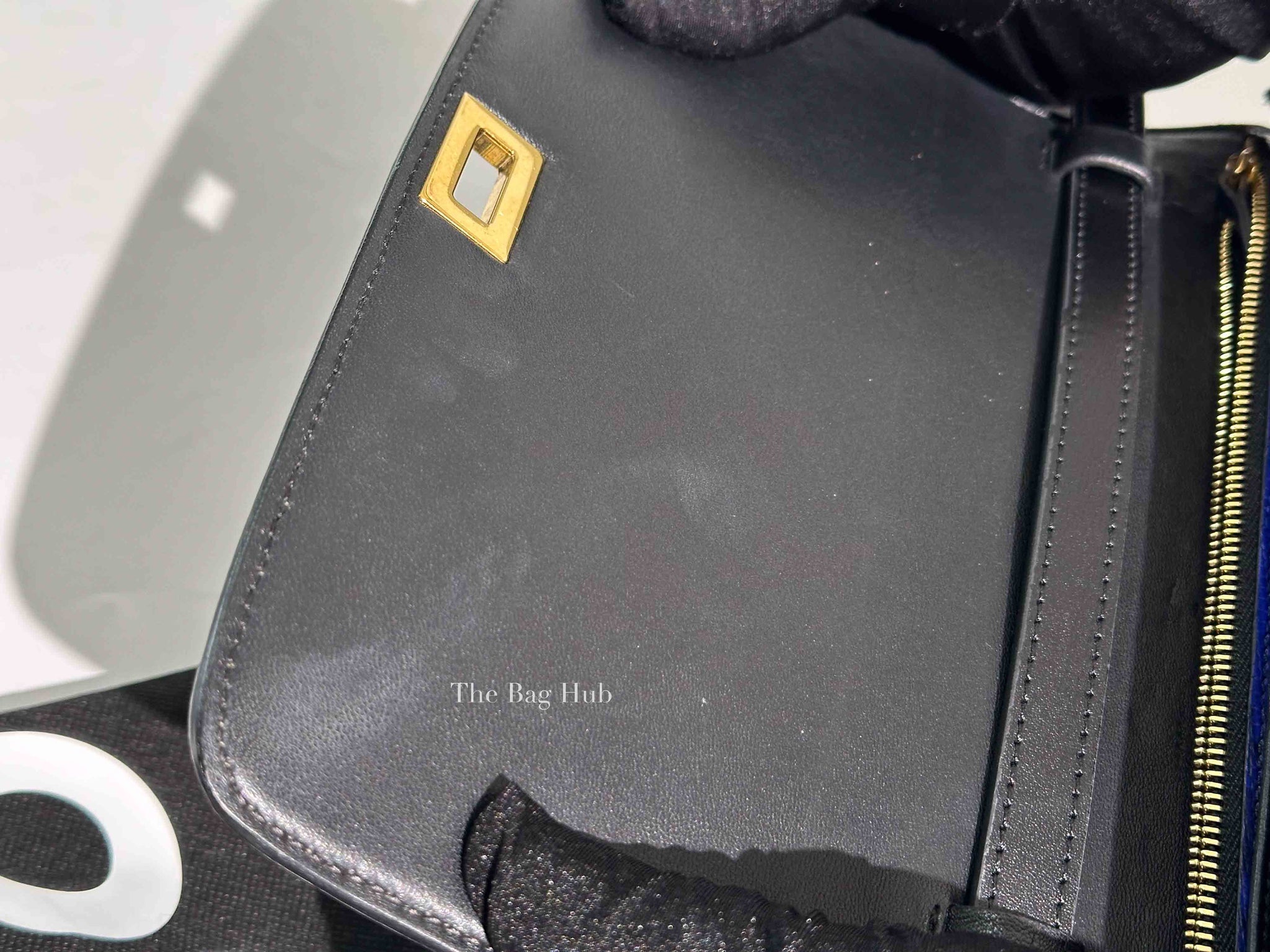 Celine Blue Lizard Classic Box Bag GHW