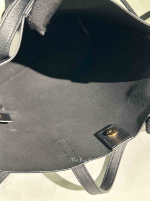 Saint Laurent Black Leather Toy Shopping Tote Bag