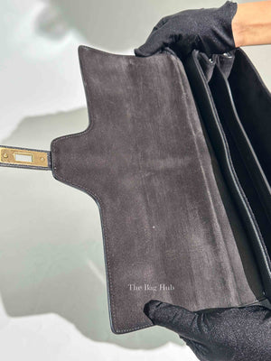 Celine Black Grained Calfskin Leather Medium Soft Bag GHW