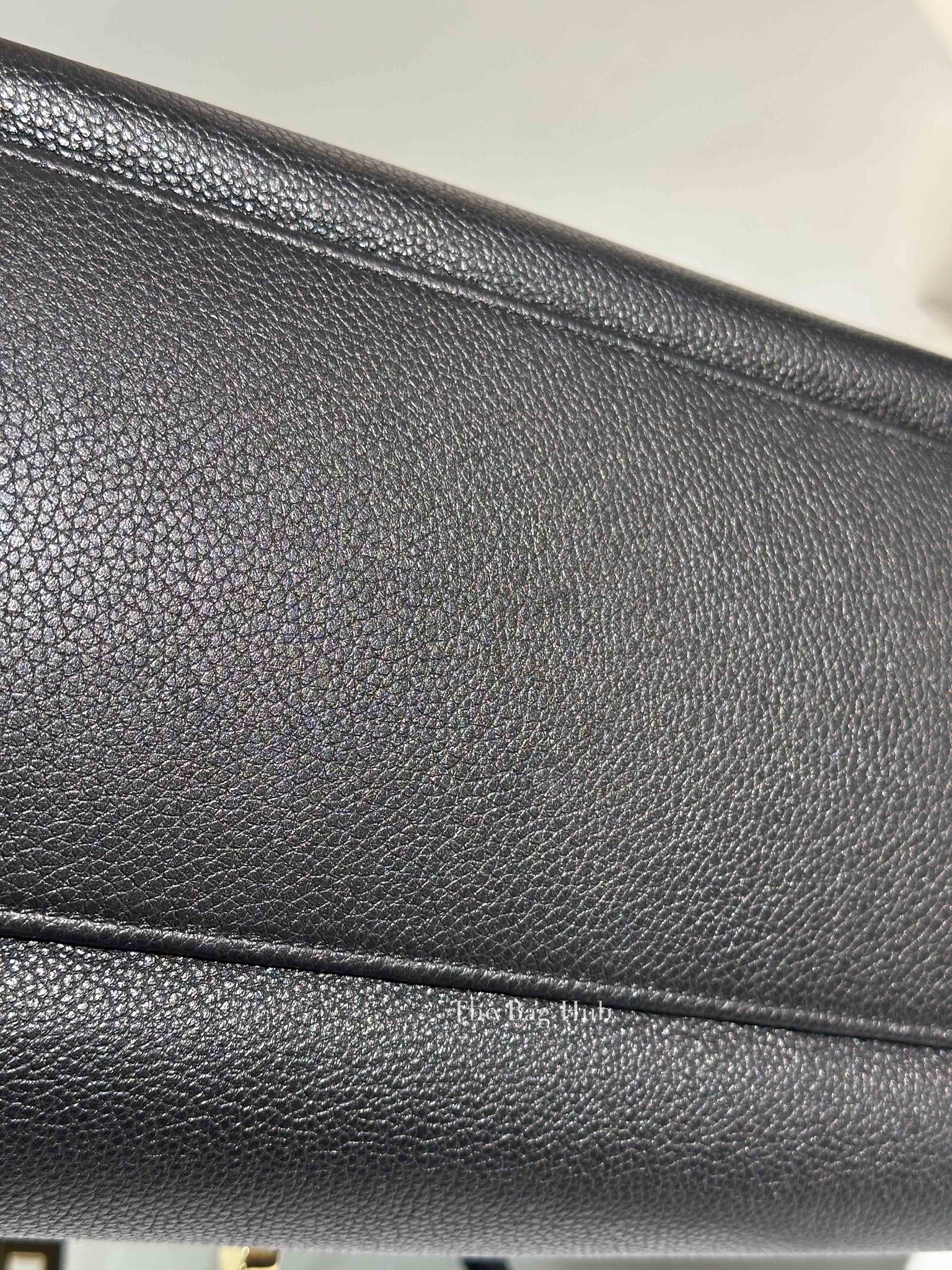 Celine Black Grained Calfskin Leather Medium Soft Bag GHW