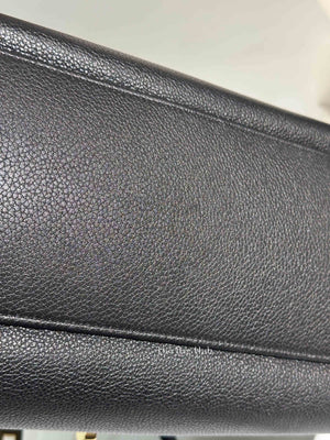 Celine Black Grained Calfskin Leather Medium Soft Bag GHW