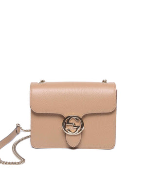 Gucci Camelia Leather Interlocking G Small Shoulder Bag