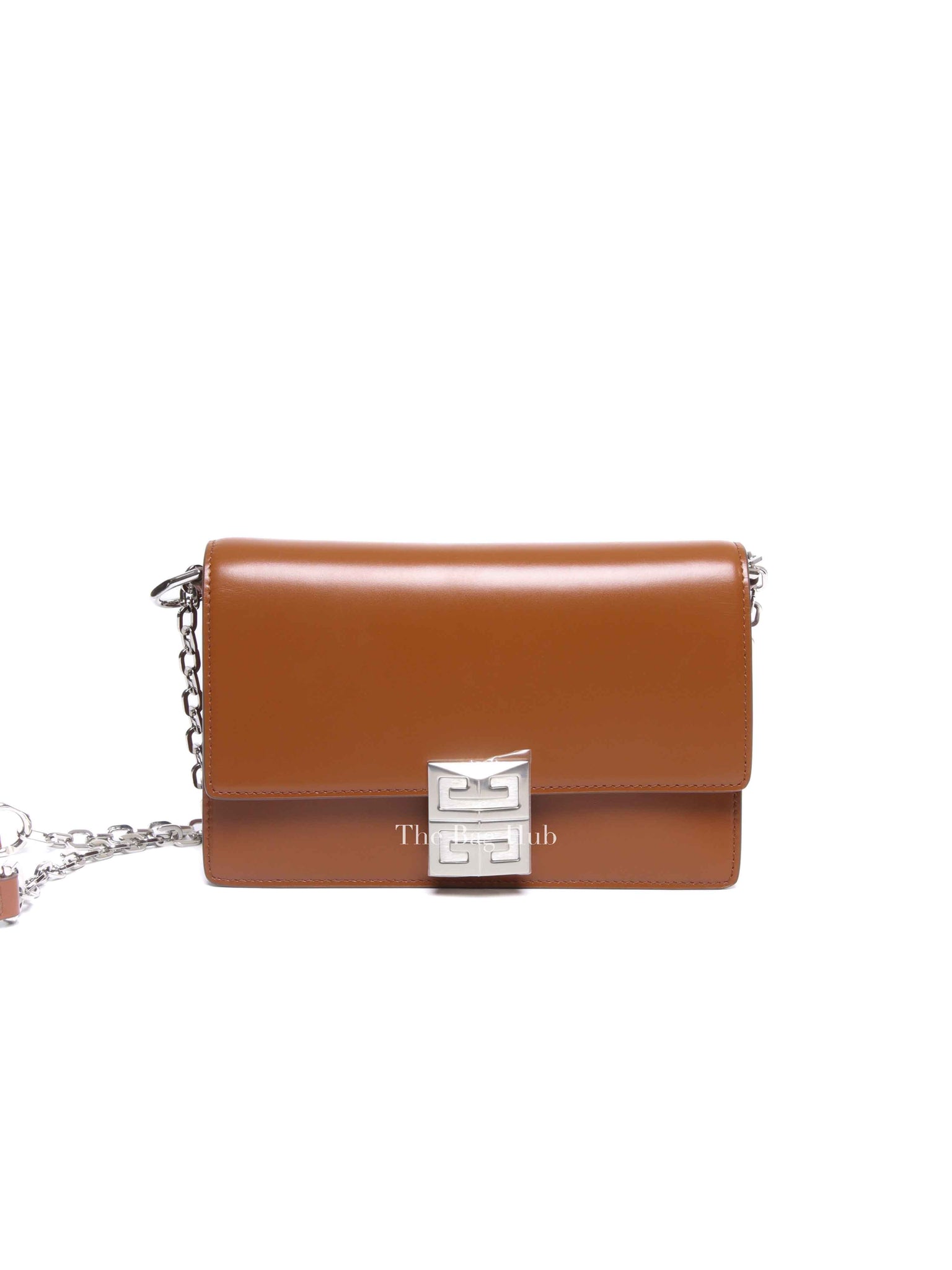 Givenchy Chestnut Calfskin Leather 4G Chain Small Shoulder Bag