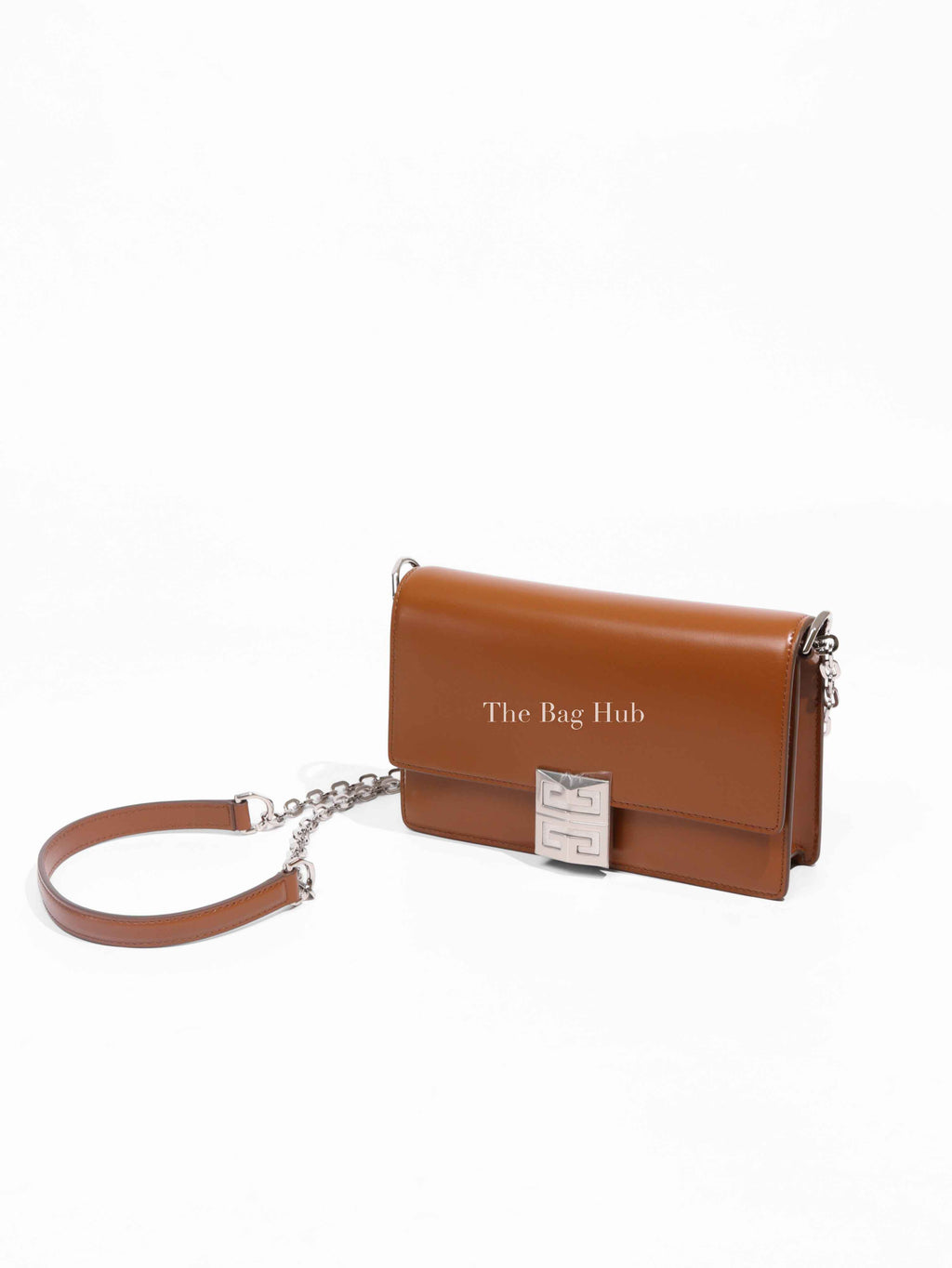 Givenchy Chestnut Calfskin Leather 4G Chain Small Shoulder Bag