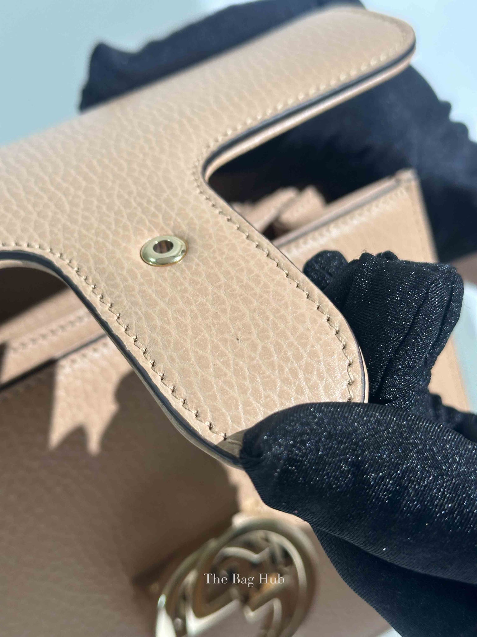 Gucci Camelia Leather Interlocking G Small Shoulder Bag