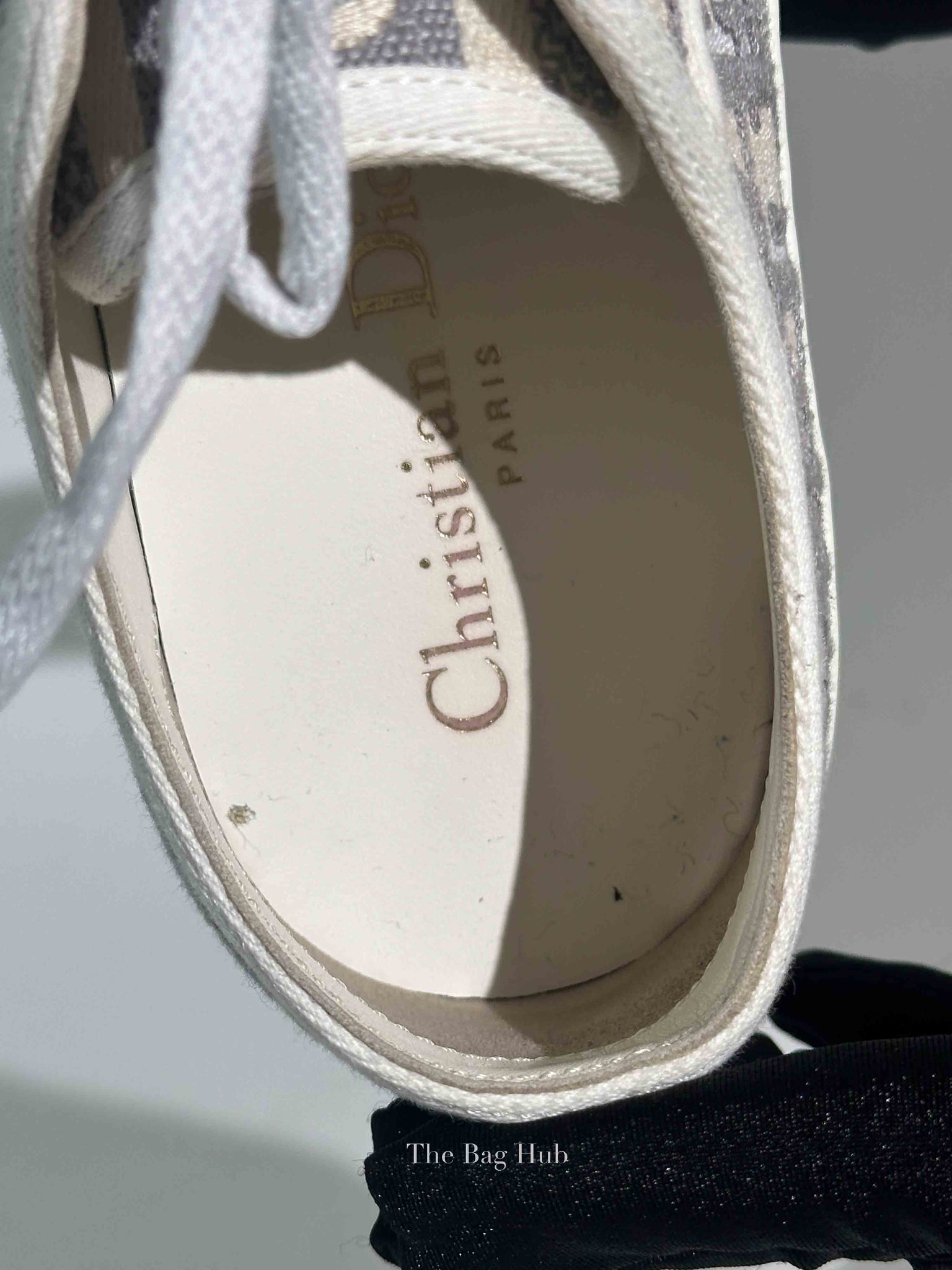 Dior Stone Gray Oblique Embroidered Cotton Walk'n'Dior Sneakers Size 36