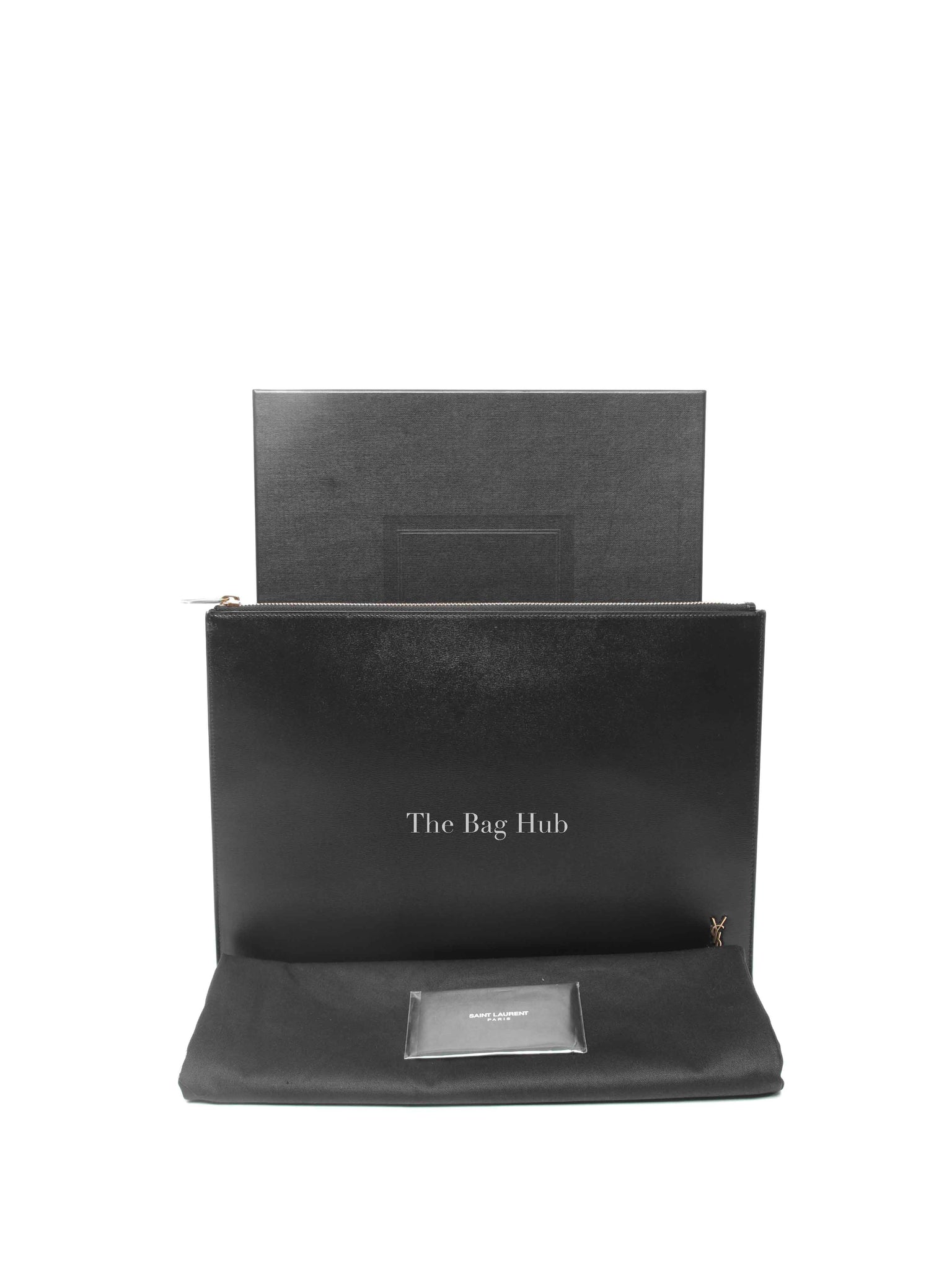 Saint Laurent Black Shiny Calfskin Tiny Monogram Document Holder