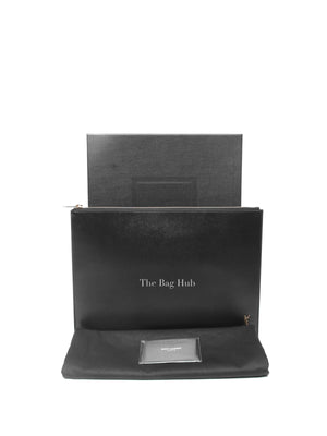 Saint Laurent Black Shiny Calfskin Tiny Monogram Document Holder