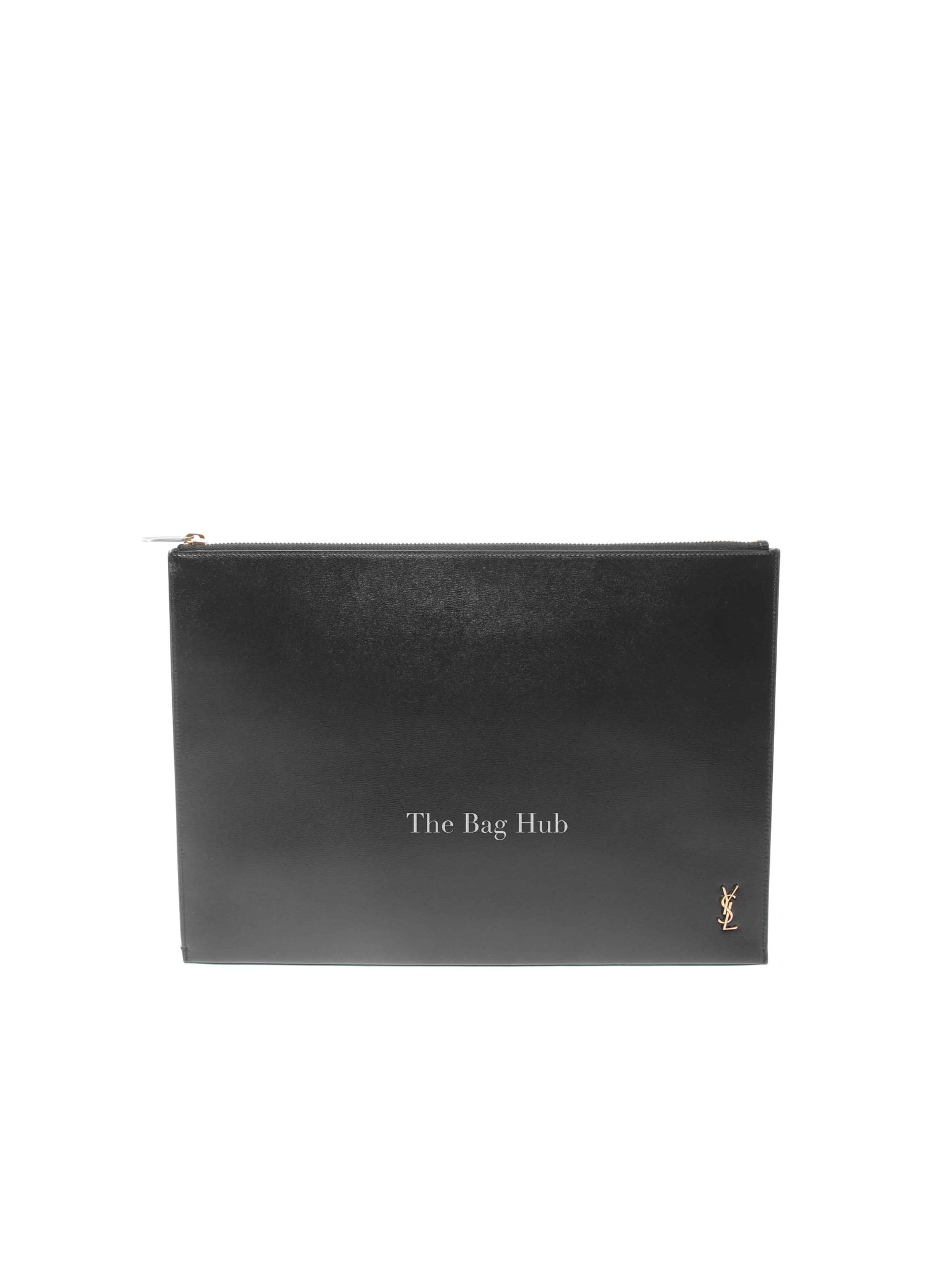 Saint Laurent Black Shiny Calfskin Tiny Monogram Document Holder