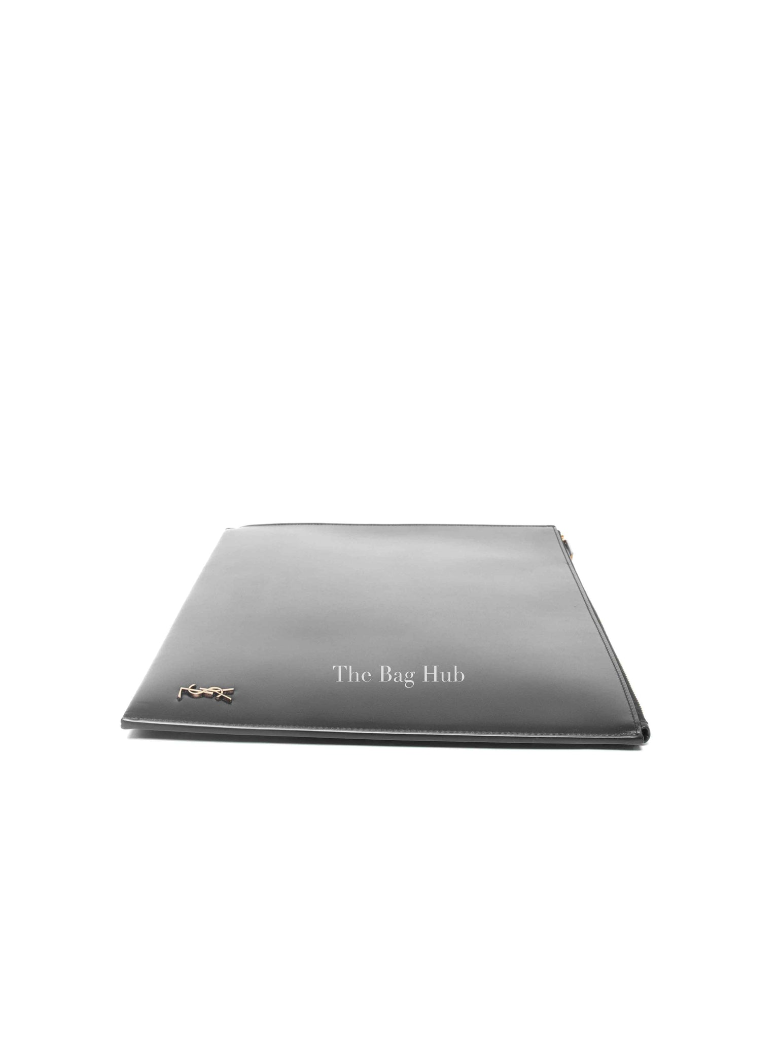 Saint Laurent Black Shiny Calfskin Tiny Monogram Document Holder