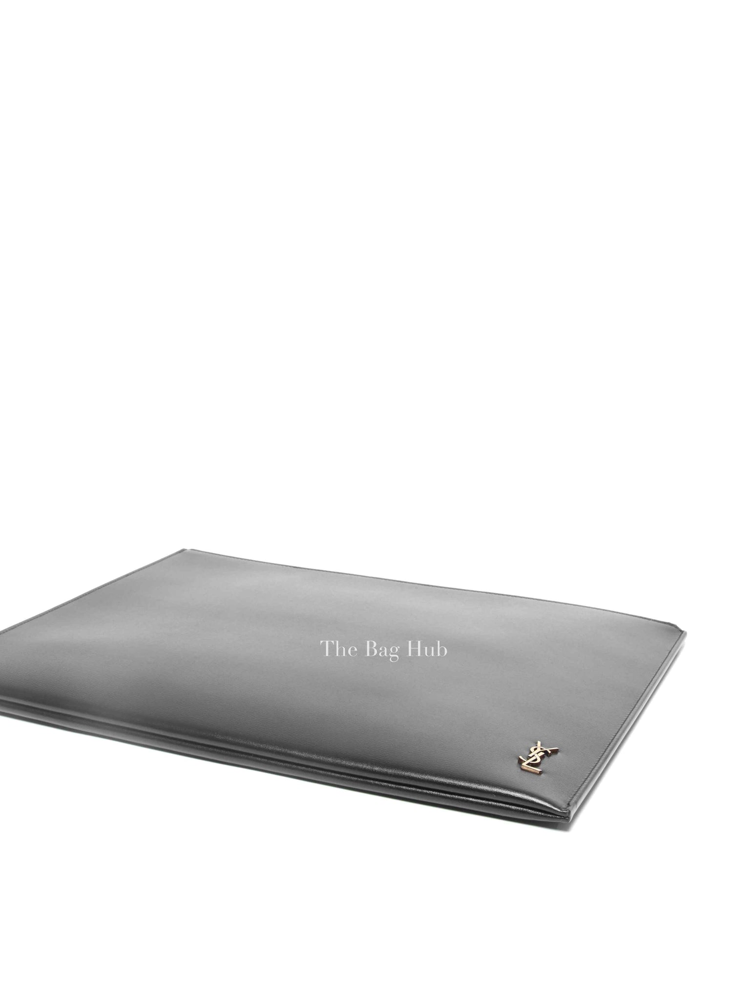 Saint Laurent Black Shiny Calfskin Tiny Monogram Document Holder