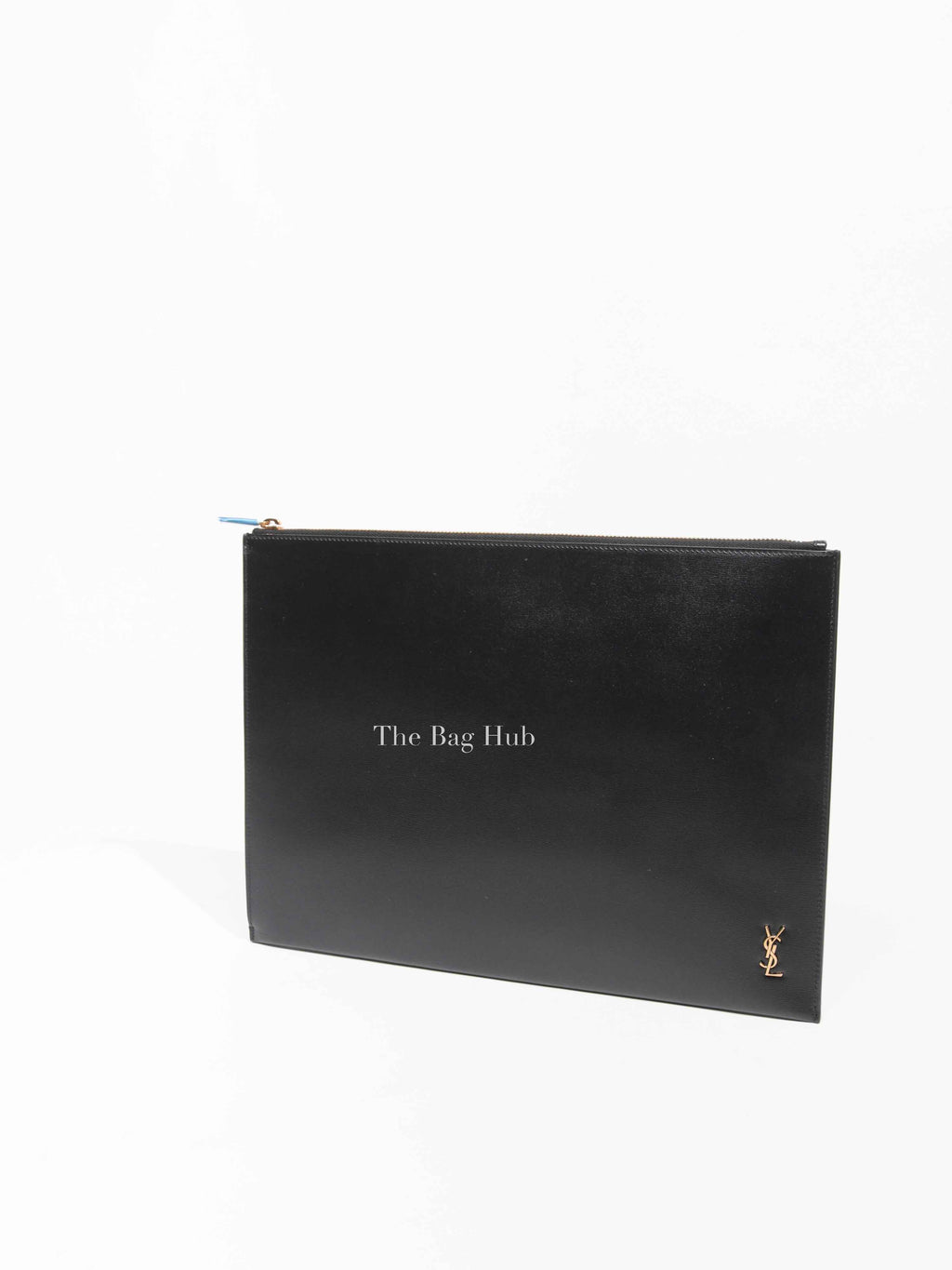Saint Laurent Black Shiny Calfskin Tiny Monogram Document Holder