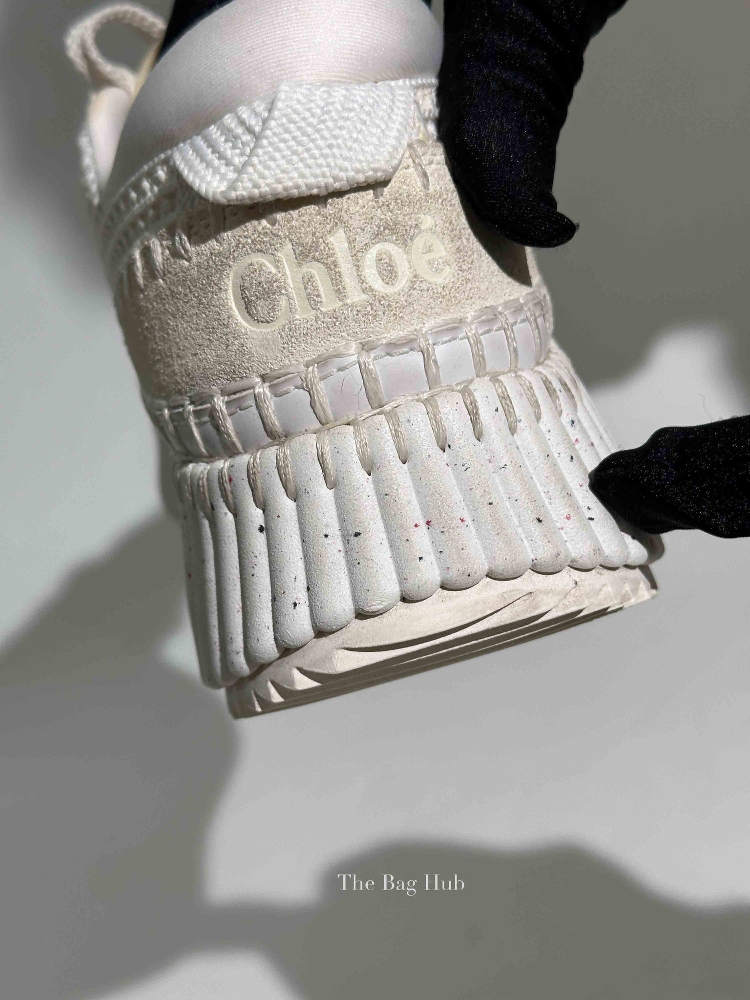 Chloe White Nylon/Polyester Nema Sneakers Size 38