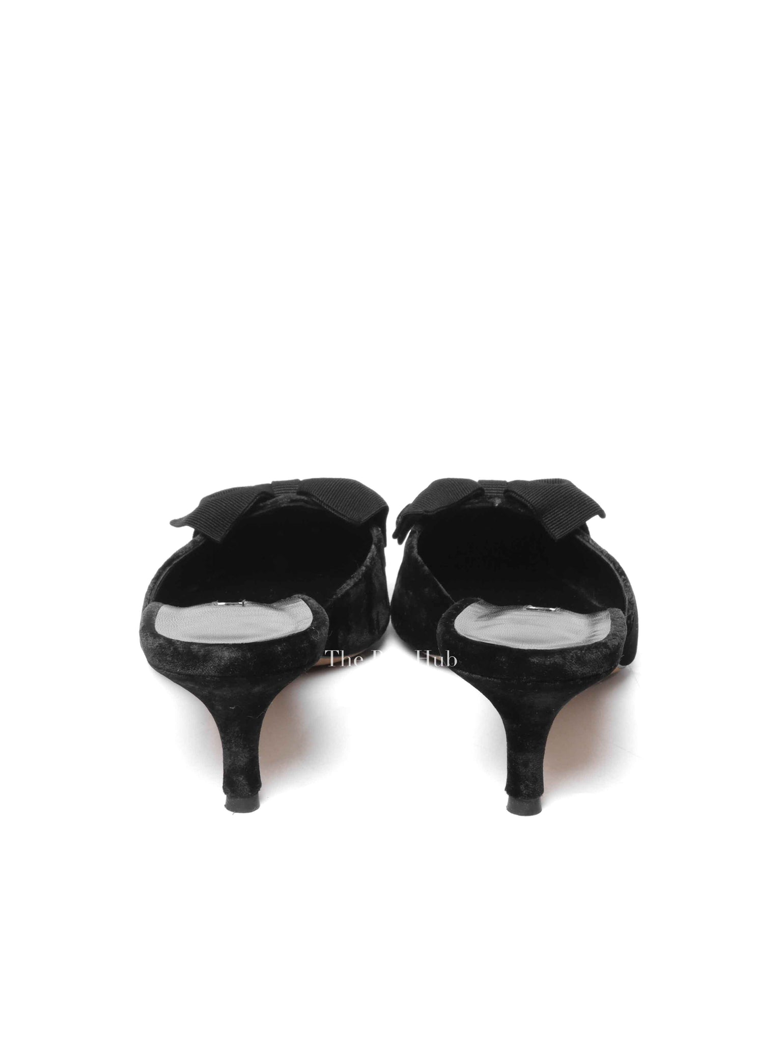 Manolo Blahnik Black Suede Copena Mules Sandal Size 38.5